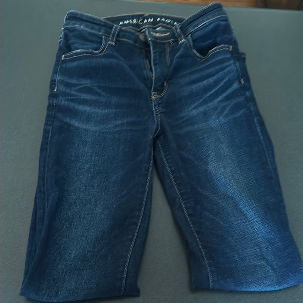 American Eagle Outfitters Blue Ankle Cropped Jeans